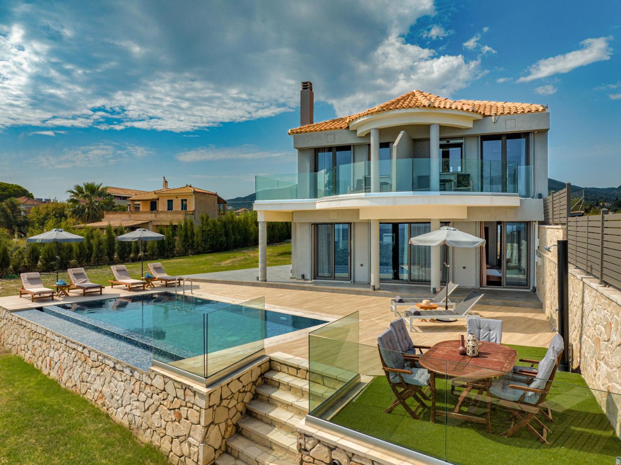 Violet Beach Front Private Villa Laganas Bagian luar foto
