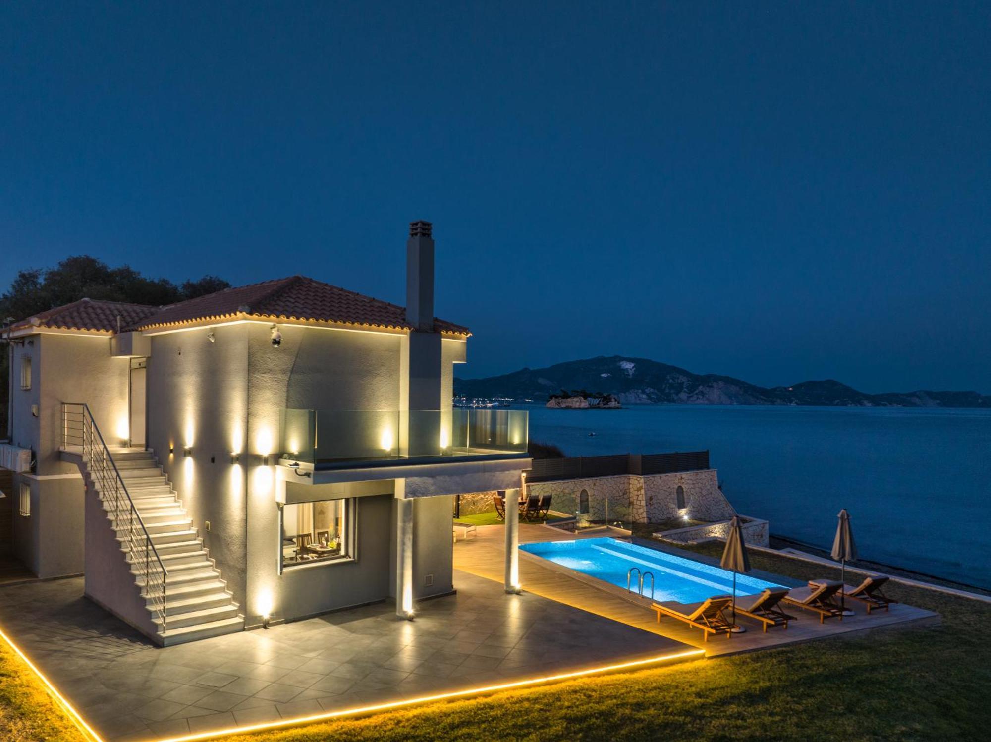 Violet Beach Front Private Villa Laganas Bagian luar foto