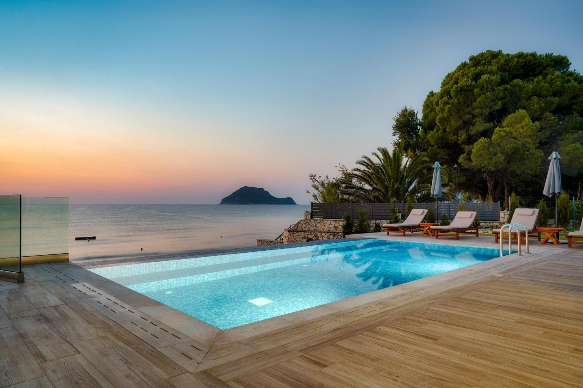 Violet Beach Front Private Villa Laganas Bagian luar foto