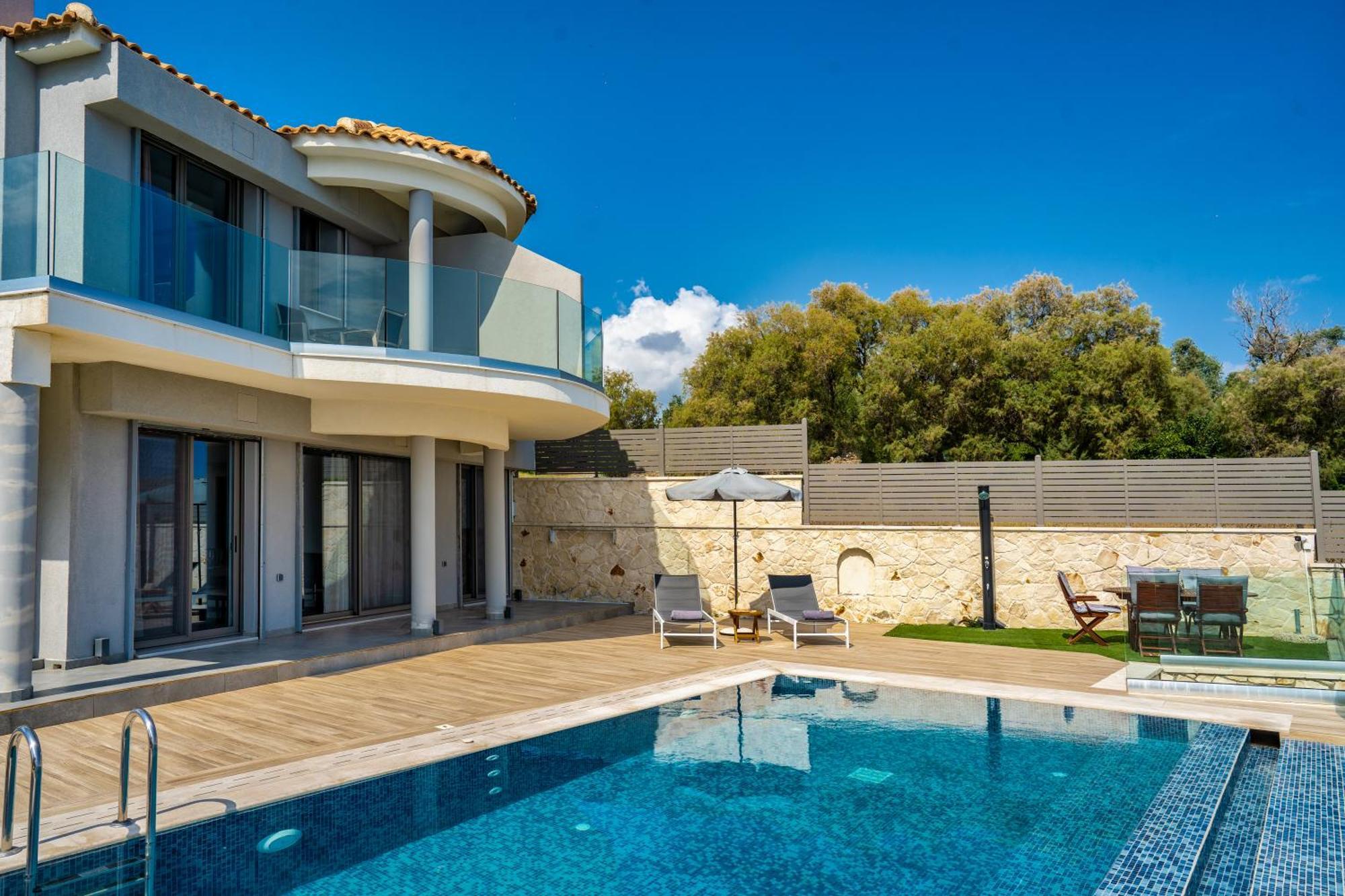 Violet Beach Front Private Villa Laganas Bagian luar foto